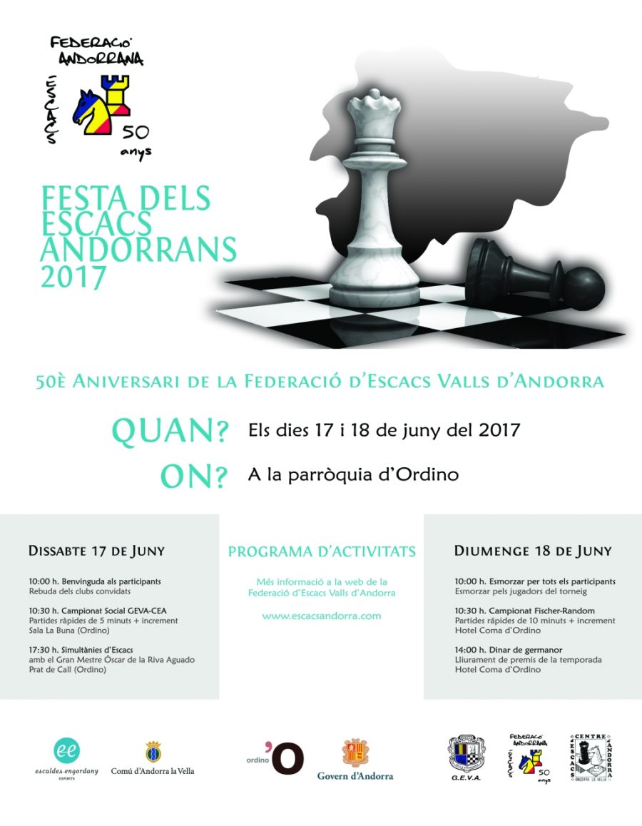 Festa Escacs Andorrans 2017 – Informació
